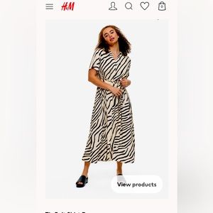 Zebra print, tie belt shirt dress